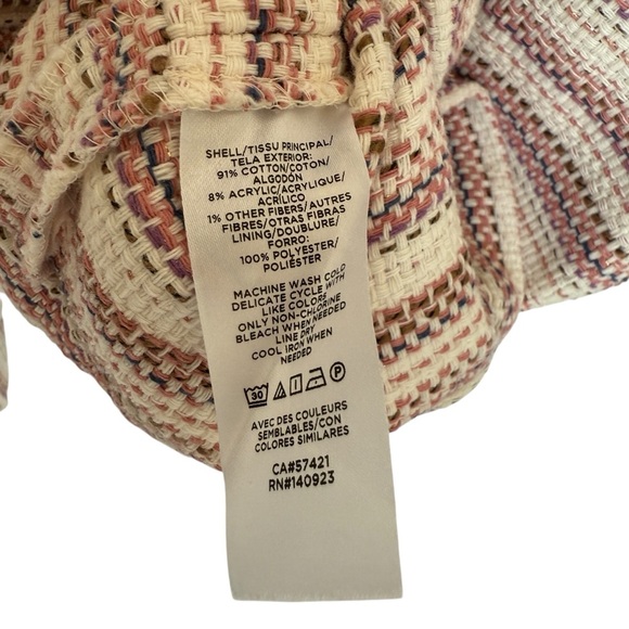 LOFT Women's Size 4 Woven Textured Stripe Sheath Dress w/ Pockets Multicolor - Picture 10 of 10